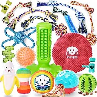 KIPRITII Dog Chew Toys for Puppy - 23 Pack Puppies Teething Chew Toys for Boredom, Pet Dog Toothbrush