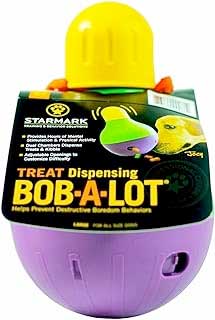 Starmark Bob-A-Lot Interactive Dog Pet Toy, Large, Yellow/Green/Purple 