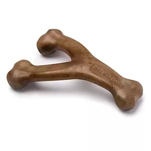 Benebone Wishbone Durable Dog Chew Toy for Aggressive Chewers with Real Bacon