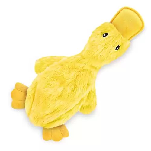 Crinkle Dog Toy for Small, Medium, and Large Breeds, Cute No Stuffing Duck with Soft Squeaker, Fun for Indoor Puppies and Senior Pups, Plush No Mess Chew and Play