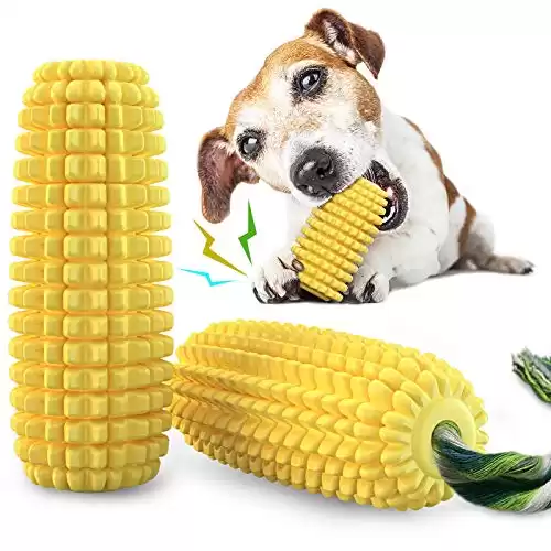 Carllg Dog Chew Toys for Aggressive Chewers, Indestructible Tough Durable Squeaky Interactive Dog Toys, Puppy Teeth Chew Corn Stick Toy for Small, Meduium, and Large Breed Dogs